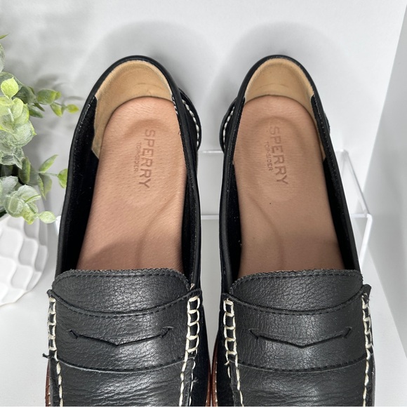 Sperry Women’s Seaport Penny Black Leather Loafer Shoes Size 8 - Picture 8 of 10